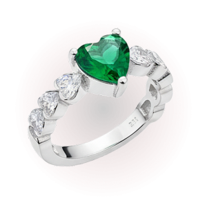 انگشتر جواهری طرح قلب